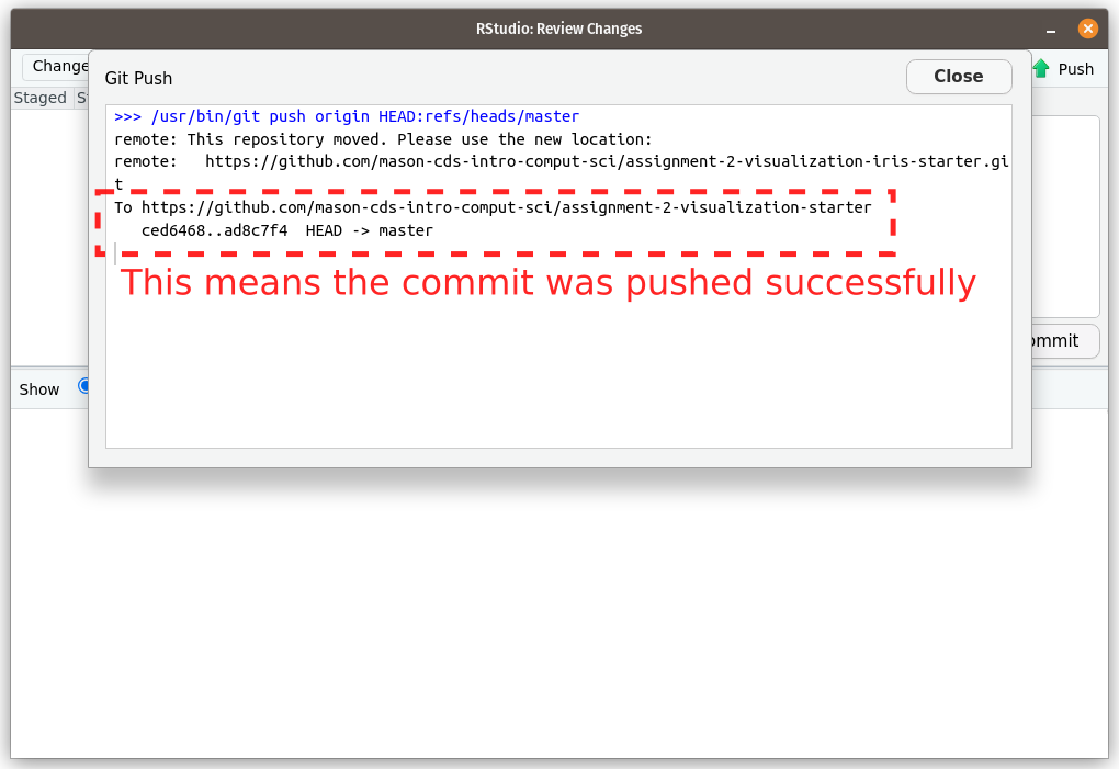 A successful push message